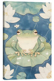 Canvas print Frog on Water Lilies - Melloi Art