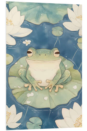 Quadro em PVC Frog on Water Lilies