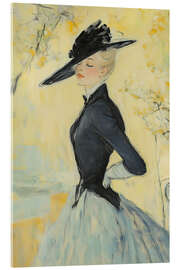 Cuadro de metacrilato Elegant Woman in Black Hat - Melloi Art