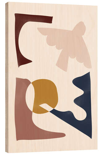 Wood print Abstract Cutouts