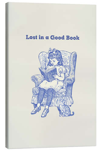 Canvas print Reading Girl with Cat