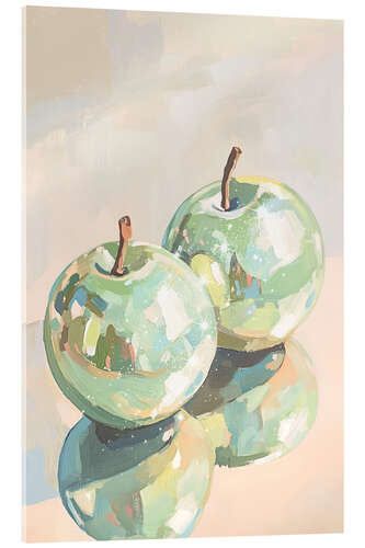 Acrylic print Reflective Green Apples