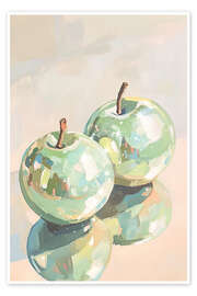 Wall print Reflective Green Apples - Melloi Art