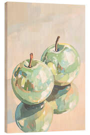 Trätavla Reflective Green Apples