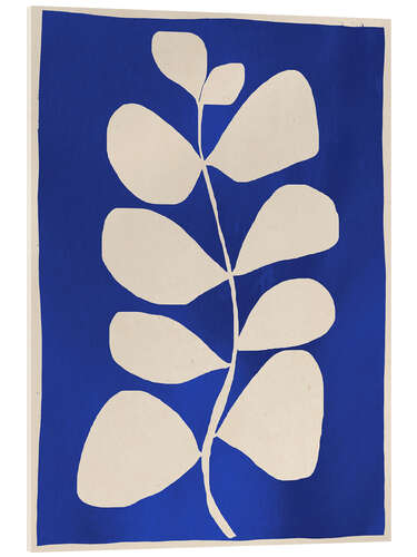 Obraz na szkle akrylowym Abstract minimal plant in cobalt blue
