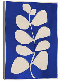 Canvas print Abstract minimal plant in cobalt blue