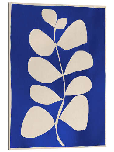 Gallery print Abstract minimal plant in cobalt blue