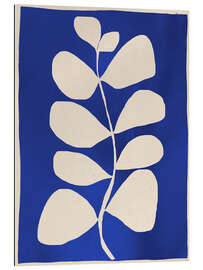 Gallery print Abstract minimal plant in cobalt blue