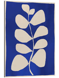 Magnettafel Abstrakte minimale Pflanze in Kobaltblau