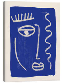 Canvas print Abstract Face 23 Cobalt Blue - ThingDesign