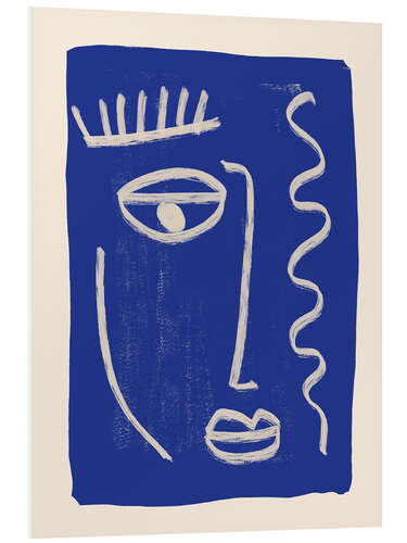 PVC print Abstract Face 23 Cobalt Blue