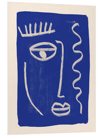 PVC print Abstract Face 23 Cobalt Blue