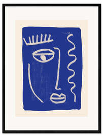 Kehystetty taidepainatus Abstract Face 23 Cobalt Blue