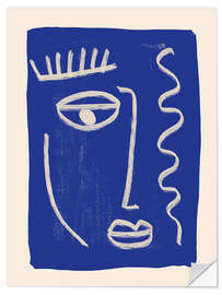 Wall sticker Abstract Face 23 Cobalt Blue