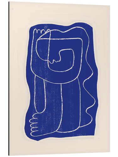 Quadro em alumínio Abstract line art Figure in Cobalt Blue