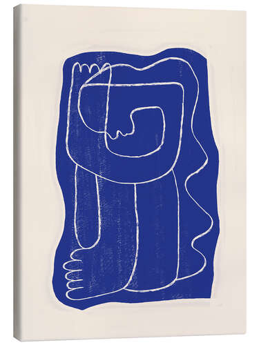 Canvas print Abstract line art Figure in Cobalt Blue