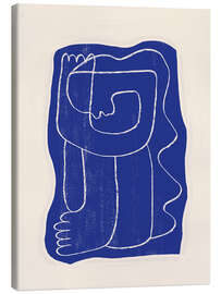 Canvas print Abstract line art Figure in Cobalt Blue