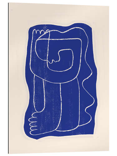 Gallery print Abstract line art Figure in Cobalt Blue