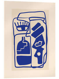 Acrylic print Modern Minimal Shapes in Cobalt Blue