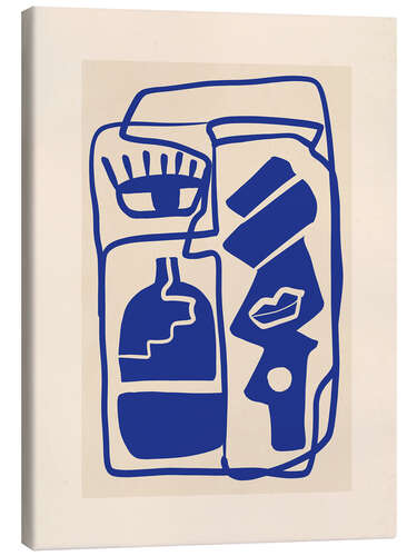 Leinwandbild Modern Minimal Shapes in Cobalt Blue