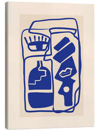 Canvas print Modern Minimal Shapes in Cobalt Blue