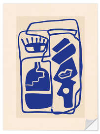 Wall sticker Modern Minimal Shapes in Cobalt Blue