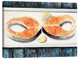 Canvas print Salmon and lemon