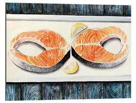 Magnettafel Lachs und Zitrone