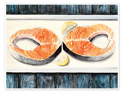 Poster Salmon and lemon