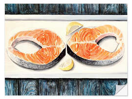 Wandsticker Lachs und Zitrone