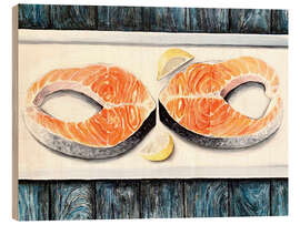 Quadro de madeira Salmon and lemon