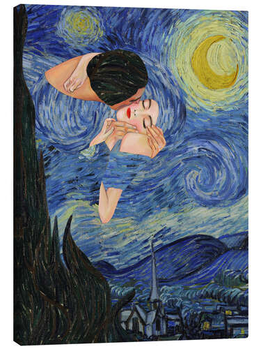 Canvas print Kiss Under The Starry Night