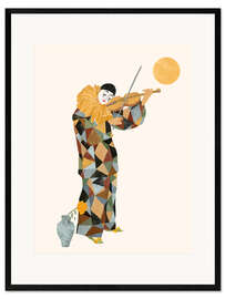 Framed art print The Sad Harlequin - CatsAndDotz