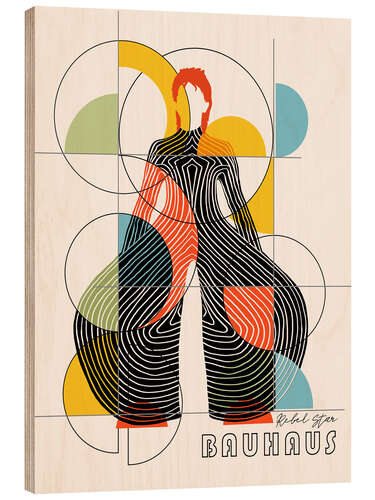 Holzbild Bauhaus Rebel Star
