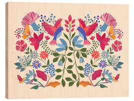 Obraz na drewnie Frida's Mexican Garden - CatsAndDotz