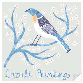 Autocolante decorativo Lazuli Bunting - Nic Squirrell