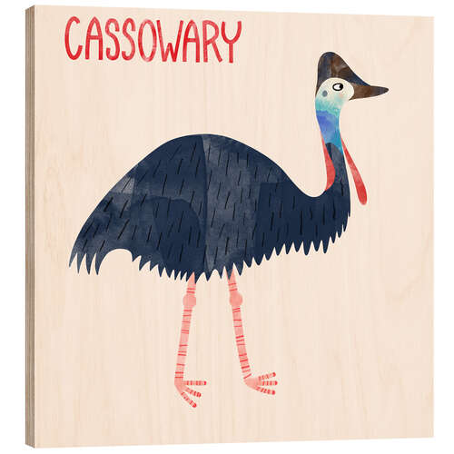 Cuadro de madera Cassowary