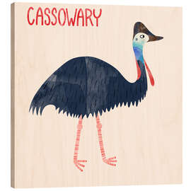 Cuadro de madera Cassowary - Nic Squirrell