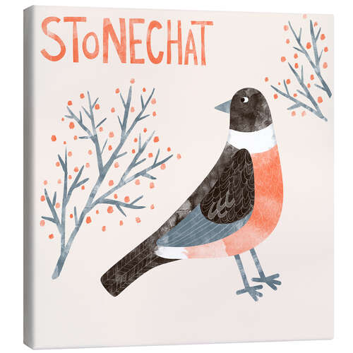 Quadro em tela Stonechat