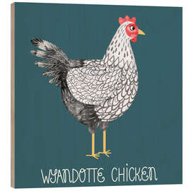 Tableau en bois Wyandotte Chicken - Nic Squirrell