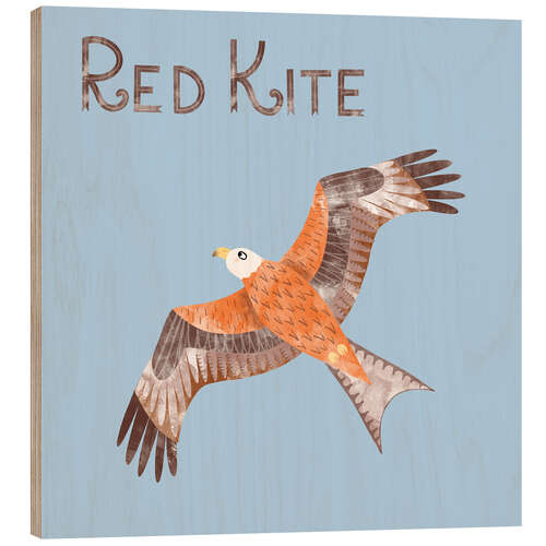 Wood print Red Kite