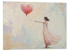Foam board print Woman with Heart Balloon - TAlex
