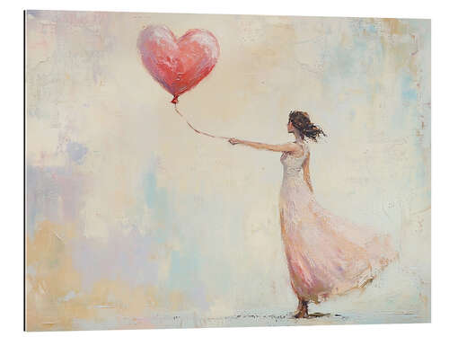 Gallery print Woman with Heart Balloon