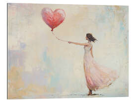 Gallery print Woman with Heart Balloon