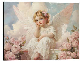 Cuadro de aluminio Cupid Angel with roses - TAlex