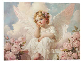 Hartschaumbild Amor-Engel mit Rosen