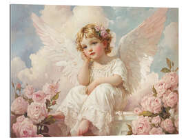 Cuadro de plexi-alu Cupid Angel with roses - TAlex