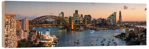 Tableau en bois Panoramic view of Sydney skyline and harbour, Australia