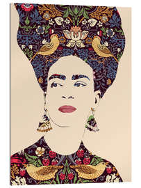 Cuadro de plexi-alu Mexican Icon With Flowers and Birds - CatsAndDotz