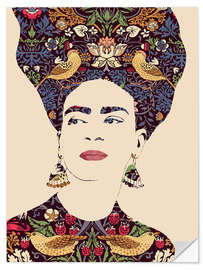 Sticker mural Mexican Icon With Flowers and Birds - CatsAndDotz